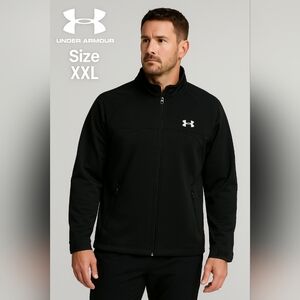 Under Armour Men’s Full Zip Jacket Black Polyester Performance Size XXL